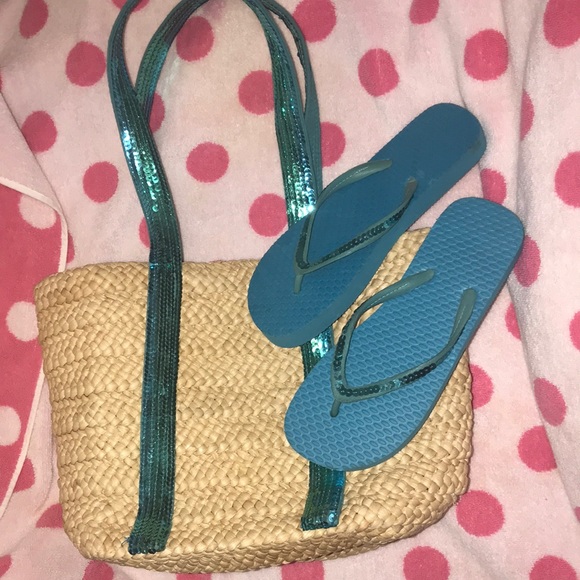 Beach bag+Flip🩴Flops Set <NEW>! - Picture 1 of 10